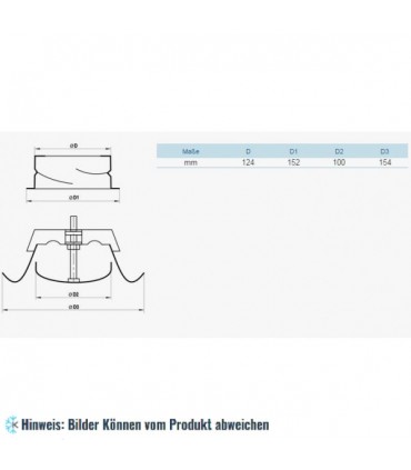 Stahl Diffusor AM 125 VRF für Be- und Entlüftung, Lüftungsrohr 125 mm