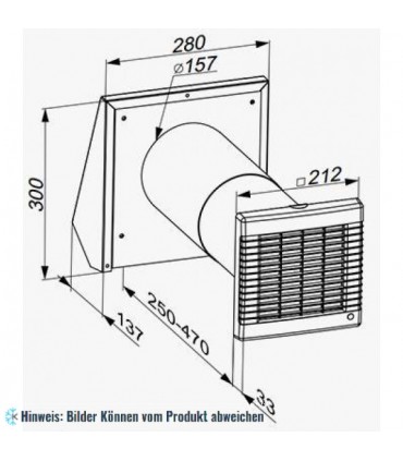 Lüftungsanlage (dezentrales Lüftungsgerät) KWL (kontrollierte Wohnraumlüftung) TwinFresh R-50 mit Ø150 mm Rundrohr und Verschlus