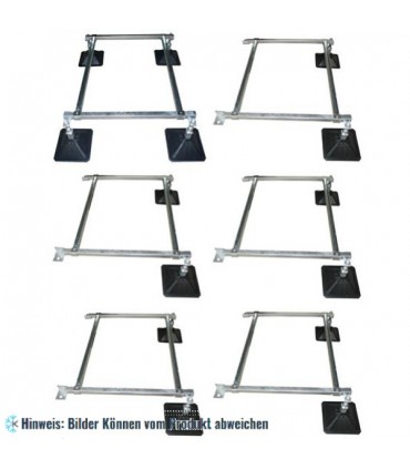 Flachdachkonsole 6000x1300 mm, StrutFoot-12, Traglast 2450 kg, 14 Stützfüße, 12 Gleitarme