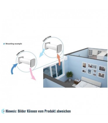 Lüftungsanlage SOLO RA1-35-9 R - Dezentrale Wohnraumlüftung mit Wärmerückgewinnung, IP24