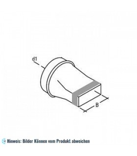 Flachkanal asymmetrischer Übergang NW125x100mm Wohnraumlüftung Flachkanäle
