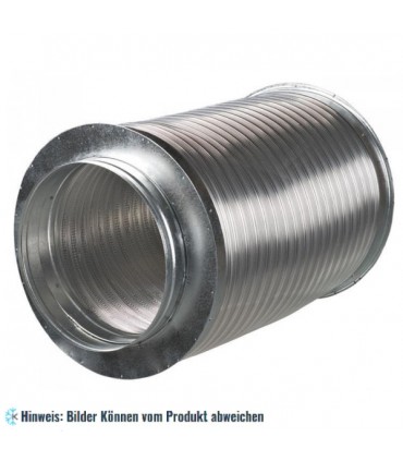 Schalldämpfer SRF 200/600, Alulegierung, Stutzenmaße 200 mm, Lüftungsrohr-Durchmesser 200 mm, Lämge 600 mm