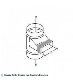 Flachkanal Abzweig strömmungsgünstig NW100x180 mm Wohnraumlüftung Flachkanäle