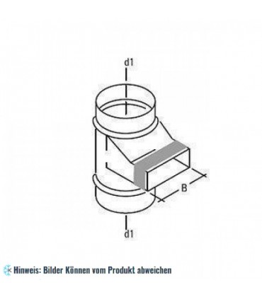 Flachkanal Abzweig strömmungsgünstig NW125x140 mm Wohnraumlüftung Flachkanäle