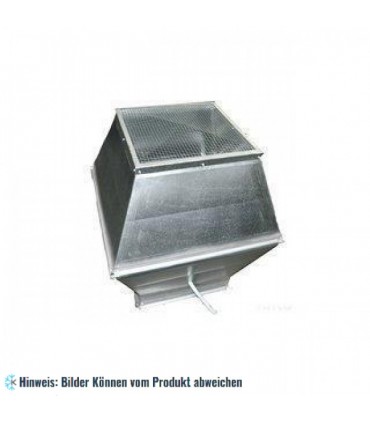 Deflektorhaube eckig mit Drahtgitter NW 200/200 mm
