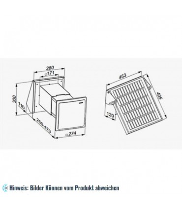 Lüftungsanlage (dezentrales Lüftungsgerät) KWL (kontrollierte Wohnraumlüftung) TwinFresh Solar SA-60, mit quadratischem Luftkana