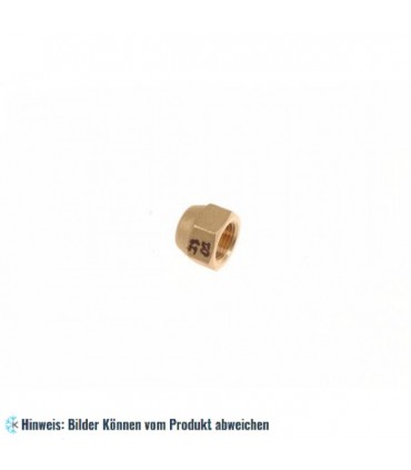 Bördelmutter / Überwurfmutter Gewinde 3/8" Lochgröße 6.35 mm (1/4") für Kältemittelleitung