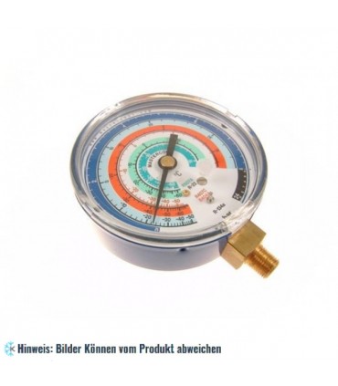 Ersatz Manometer 80mm, LP Niederdruck, Bar/°C, R134a - R404A - R407C - R22 - R507A