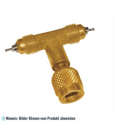 T- Stück 1/4"FL-M x 1/4"FL-M x 1/4"FL-F für Digitale Monteurhilfen und Vakuummeter 45-98061