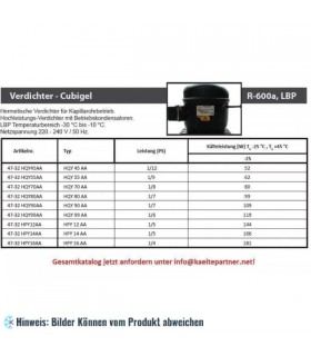 Kompressor ACC - Electrolux HPY16AA, LBP - R600a, 1/4HP, 220-240V/1/50Hz