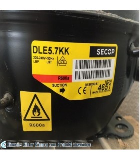 Kompressor Danfoss Secop DLE5.7KK, LBP - R600a, 220-240V, 50 Hz, 102H4651