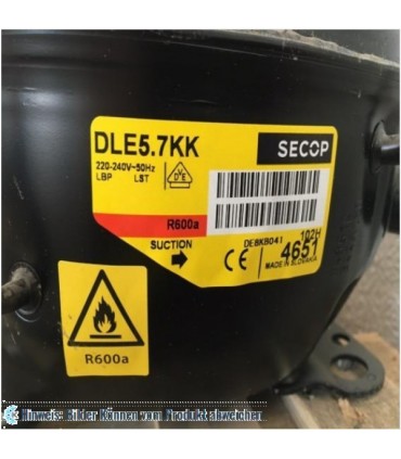 Kompressor Danfoss Secop DLE5.7KK, LBP - R600a, 220-240V, 50 Hz, 102H4651