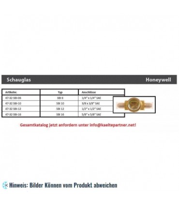 Schauglas Honeywell SBI 16, 5/8 x 5/8" SAE, Bördelanschlüsse