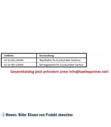 Wandhalter für Druckschalter Danfoss