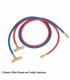 Füllschlauch 300cm rot, Anschlüsse 45° x gerade mit Lock-Valve WIGAM LV/WLS/4-4/120/R