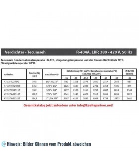 More about Kompressor Tecumseh TAG2522Z (POE), LBP - R404A, 400V/3F/50Hz