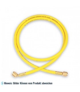 Füllschlauch "GY" 90cm, Anschlüsse gerade x 45° mit Drücker WIGAM GYSA/4-4/36