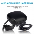 Grundig Bluetooth in Ear Kopfhörer Sport - Tragbar Ladebox und Integriertem Mikrofon - Wireless Audio In-Ear Kopfhörer Schwarz