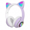 Bluetooth 5.0 RGB Headsets LED Stereo Musik Kopfhoerer Katze Ohr Kopfhoerer Faltbare Erwachsene Kinder Kopfhoerer Sport Headset-