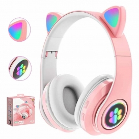 More about Stereokopfhörer Bluetooth Katzenohr Kopfhörer mit LED Licht RGB Kabelloses Cat Ear Gaming Headset für Kinder Mädchen (Rosa)