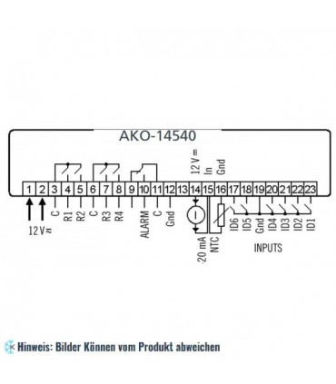 Elektronischer Regler AKO 14540 Verdichter- und Kondensatorstation 4 Stufen, 12 V