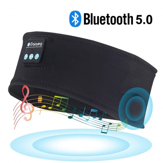 Bluetooth Kopfhörer Stirnband Schlafkopfhörer Schweißbänder Musik Sport Headset mit Mikrofon integrierte Lautsprecher für Laufen