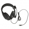 USB-Headset mit Mikrofon Plug&Play On-Ear Kopfhörer 1,5m Kabel Stereo 40mm Treiber Home-Office