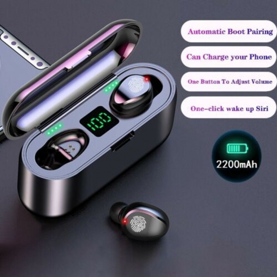 Bluetooth 5.0 Kopfhörer TWS Kabellos Ohrhörer Sport Im Ohr Headset Drahtlose Musik Touch Control für iPhone Samsung Huawei