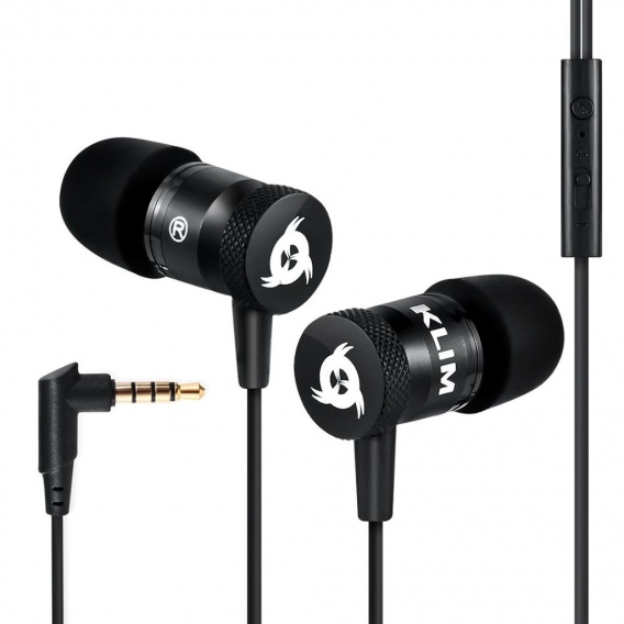 KLIM Fusion Kopfhörer in Ears mit Mikrofon - Langlebig - Innovativ: In-Ear Kopfhörer mit Memory Foam - 3.5 mm Jack - Sport Gamin