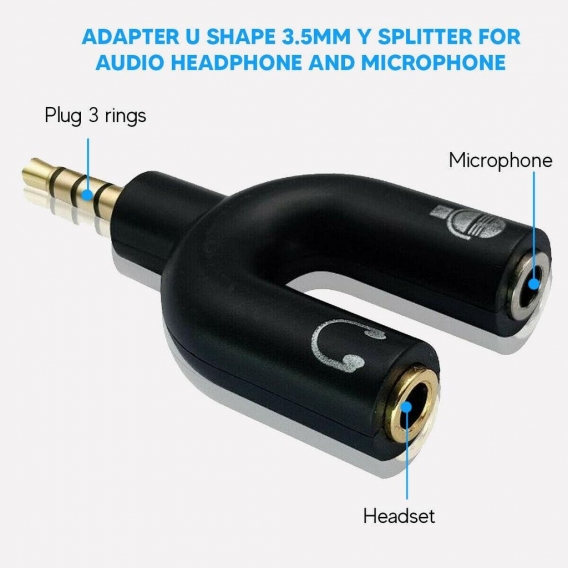 3.5 mm Splitter für Kopfhörer und Mikrofon
