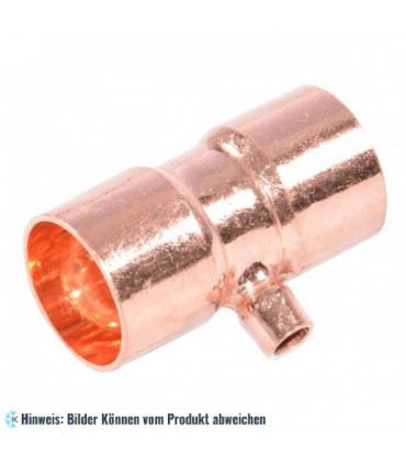 Kupfer T-Stück reduziert i/i/i 22-06-22 mm, Lötende