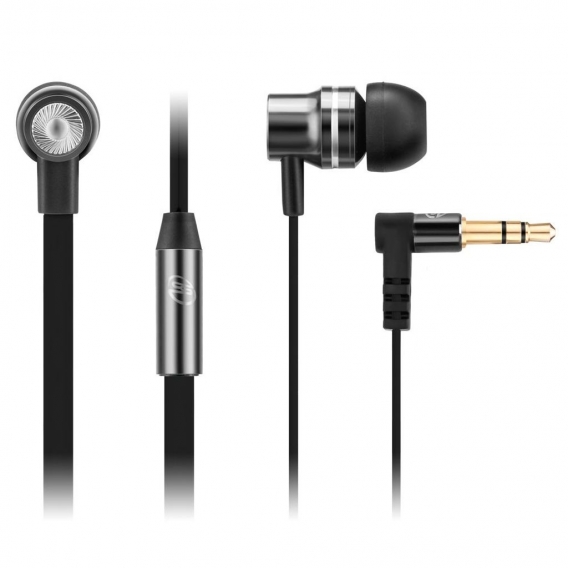 deleyCON SOUNDSTERS S16 - Ohrhörer Kopfhörer - In-Ear Kopfhörersystem mit Vollmetallgehäuse - Lärmdämmendes Gehäuse - Schwarz
