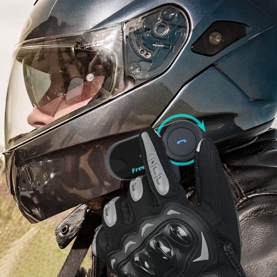 T-COM VB Motorrad Bluetooth Headsets, Helm Headset, Motorradhelm Gegensprechanlage mit Geräuschunterdrückung und FM Radio
