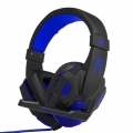 Gaming Headset mit Mikrofon, USB 3,5-mm-Schnittstelle, LED-Lautstärkeregler für PC/Laptop,  Blau