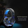 Gaming Headset mit Mikrofon, USB 3,5-mm-Schnittstelle, LED-Lautstärkeregler für PC/Laptop,  Blau