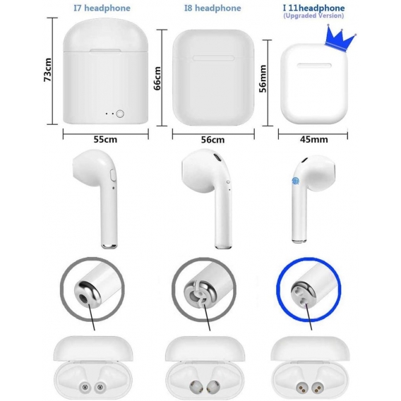 Bluetooth Kopfhörer,Drahtloses Touch-Bluetooth Noise-Cancelling-Kopfhörer,binaurale In-Ear-Sportohrhörer,für Android iPhone Sams