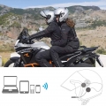 Docooler Motorrad Helm Headset Bluetooth 5.0 + EDR Kopfhörer Drahtloser Helm Kopfhörer Freisprecheinrichtung mit Mic Music Call 