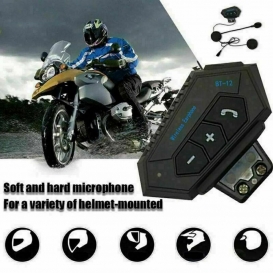 More about BT-12 Intercom Motorrad-Kopfhörer, FM GPS Bluetooth Motorradhelm-Headset,Unterstützung der Automatischen Antwortfunktion