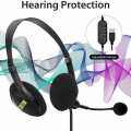 Gaming-Over-Ear-Headset USB Headset mit Mikrofon,Noise Cancelling Business Kopfhörer für WINDOWS PC-Laptop