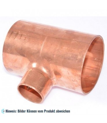 Kupfer T-Stück reduziert i/i/i 76-35-76 mm, 5130