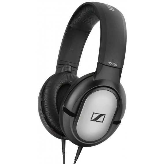 Sennheiser HD 206 Stereo Headphones, Silver-Black