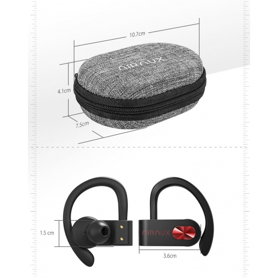 BlitzWolf® AIRAUX AA-UM2 TWS bluetooth 5.0 Ohrbügel Kopfhörer Stereo HiFi Sport-Ohrhörer mit Ladetasche - Schwarz