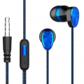 Kopfhörer mit Mikrofon Dual Moving Coil 3,5 mm In-Ear Kabelgebundener Sportkopfhörer für Smartphone, Blau