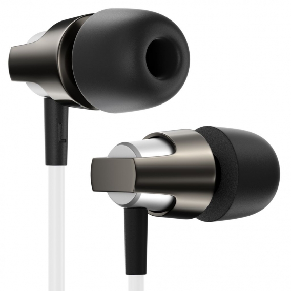 deleyCON SOUNDSTERS Premium S15 In Ear Kopfhörer - 3,5mm Klinken Stecker 90° abgewinkelt - Ohrhörer mit 1,2m TPE Rundkabel - Wei
