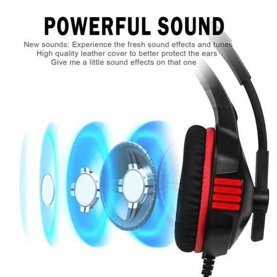 Hunterspider V-3 3,5 mm Wired Gaming Headsets Über Ohr Kopfhörer Noise Cancelling Kopfhörer mit Mikrofon LED-Licht Lautstärkereg