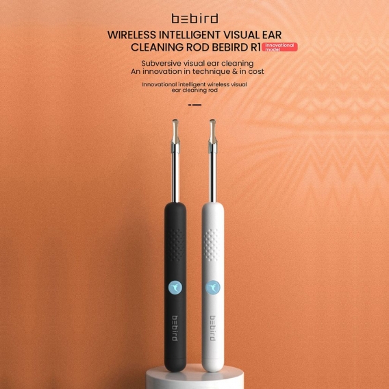 Bebird R1 Drahtloser intelligenter visueller Otoskop-Ohrreiniger mit 4,5 mm 3MP HD-Minikamera / PC-Loeffel / LED-Licht Hochpraez