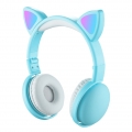LED Cat Ear Kopfhörer RGB Farbe Bluetooth 5.0 Headsets, Noise Cancelling, faltbar mit Mikrofon für Erwachsene Kinder, Farbe: Grü