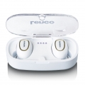 Lenco EPB-410WH - Bluetooth IPX4 TWS Ohrenstöpsel mit Powerbank - Weiß