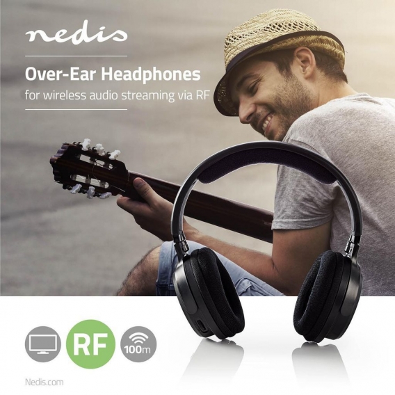 Nedis Funkkopfhörer  Radiofrequenz (RF)  Over-Ear  Schwarz