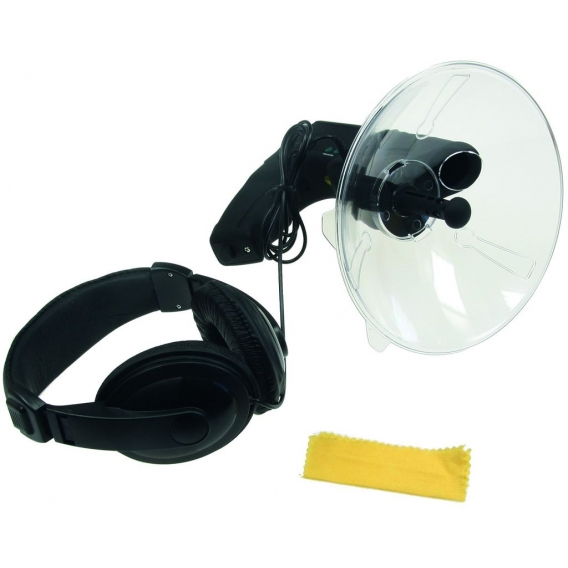 ChiliTec Parabol-Richtmikrofon PRM-1 mit Kopfhörer und Aufnahmefunktion